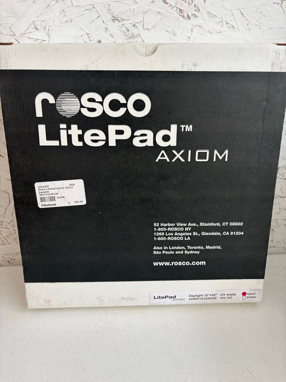 Rosco LitePad Axiom Daylight 12x12" 24 watts 12V DC 120V complete kit